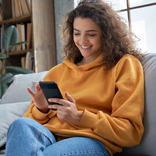 A young woman on a cell phone