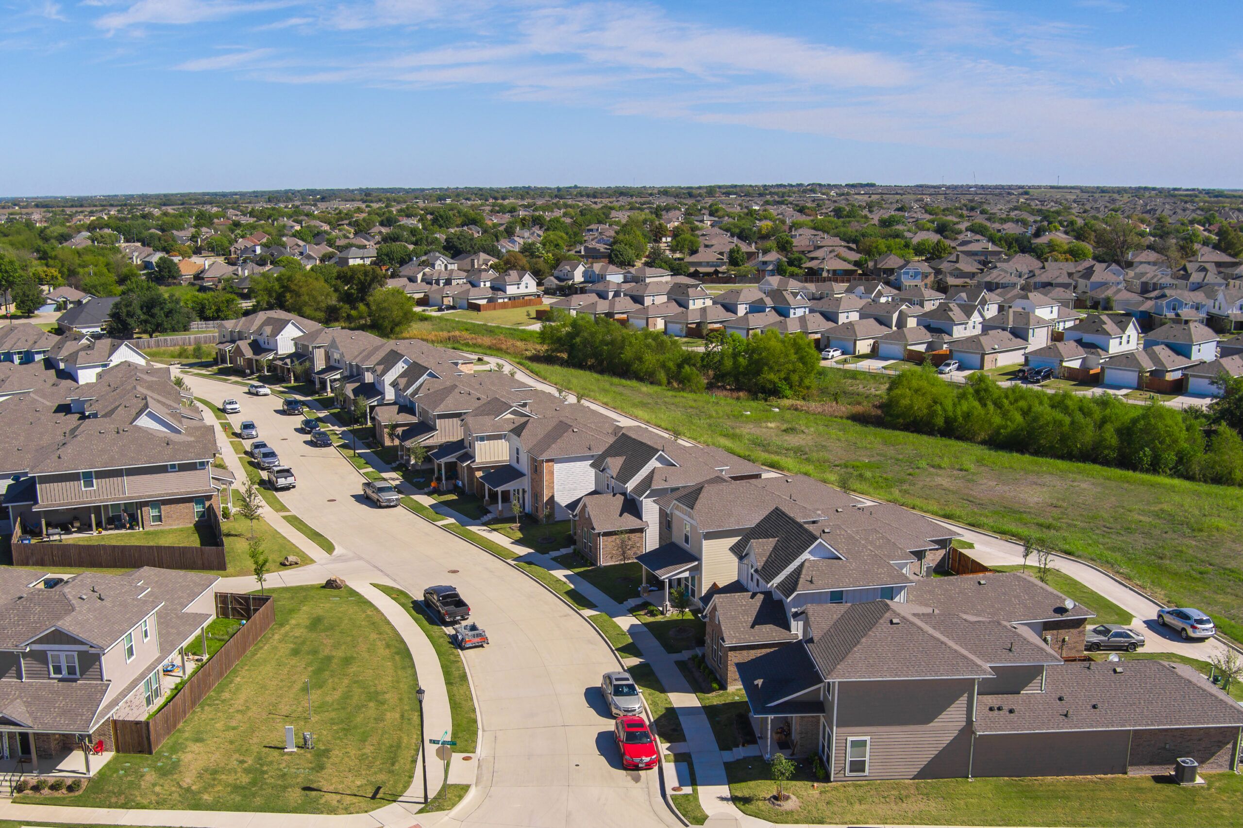 A photo of houses in a community