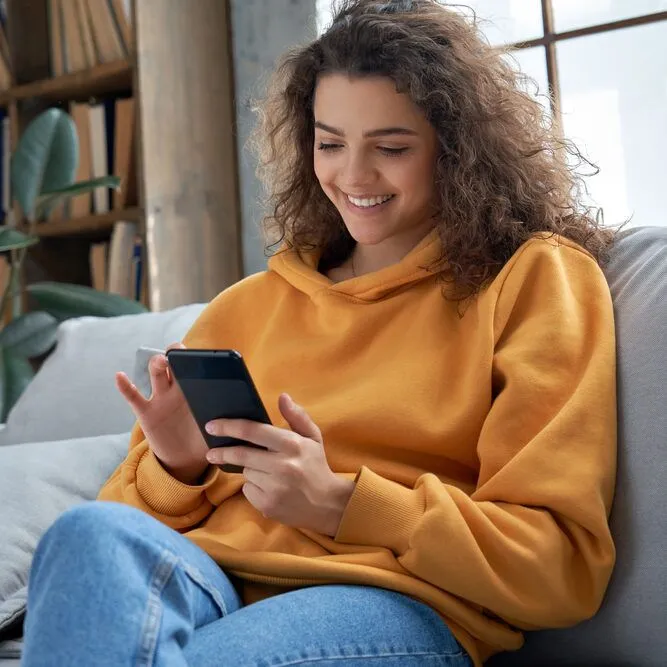 A young woman on a cell phone